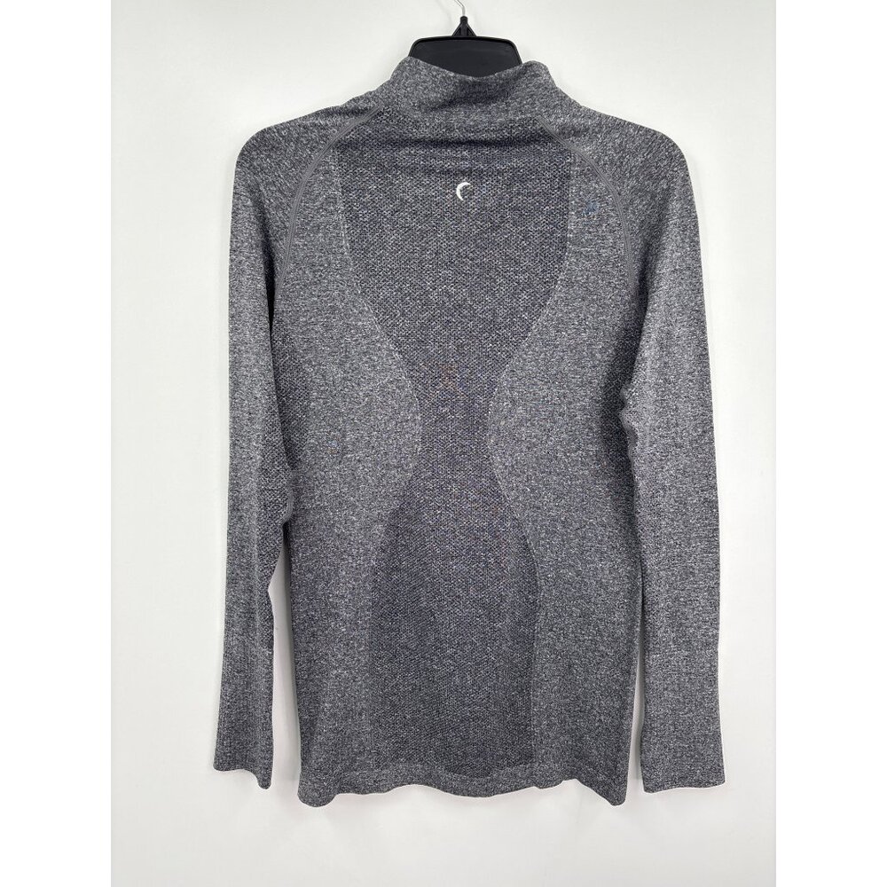 Zyia Active Mock Zip Neck Stretch Long Sleeve Top Shirt Gray Medium - Picture 5 of 5